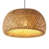 Lustre Pendente Bambu Café Redondo 1 Lâmpada - Ideal Lustres
