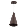 Lustre Pendente Cone Pequeno Café 1 Lâmpada - Ideal Lustres