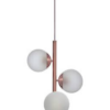 Lustre Pendente Cobre Haste Redonda Jabuticaba 3 Bolas