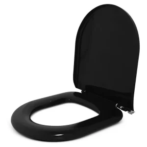 Assento Sanitário Almofadado Oval Preto